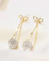 1Pair Bowknot Ball Pattern Rhinestone Drop Earrings silver
