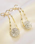 1Pair Bowknot Ball Pattern Rhinestone Drop Earrings silver