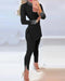 2 Piece Outfits Long Sleeve Beaded Side Slit Knit Top High Waist Skinny Pants Lounge Sets black
