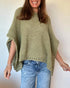 Solid Batwing Sleeve Hollow-out Crochet Pattern Top Casual Cover Up green