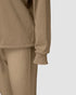 3 Piece Ribbed Tank Top and Crewneck Long Sleeve Tops High Waist Pants Tracksuit khaki