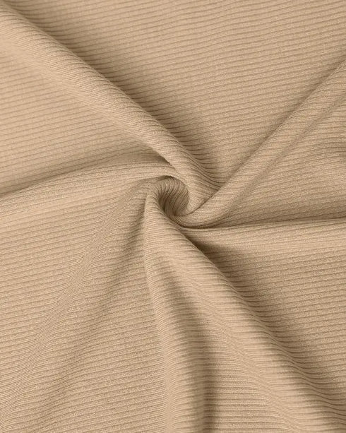 3 Piece Ribbed Tank Top and Crewneck Long Sleeve Tops High Waist Pants Tracksuit khaki