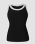 Eyelash Print Casual Tank Top black