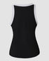 Eyelash Print Casual Tank Top black