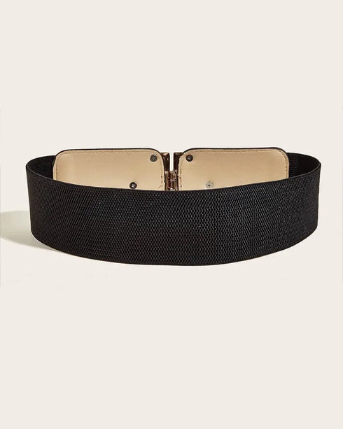 1pc Women's Elegant and Fashionable D-Letter Wide Elastic Waistband black