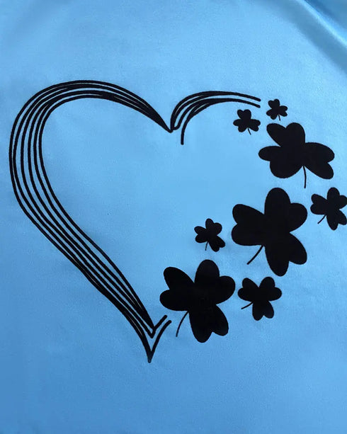 2 Pieces Outfit Graphic Pattern Short Sleeve Top and Casual Tie Dye Print Pants Set blue