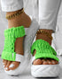 Braided Cutout Round Toe Casual Slippers lvs green