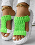 Braided Cutout Round Toe Casual Slippers lvs green