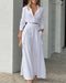 Ruched Long Sleeve Shirt & Wide Leg Asymmetrical Pants Set white