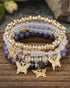 1pc Crystal Stone Beaded Butterfly Multi-Layer Bracelet blue