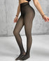 Fleece Lined Tights Sheer Fake Translucent Thermal High Waist Pantyhose Tights Leggings black