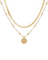 1pc Beaded Coin Pendant Chain Necklace gold