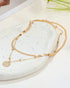 1pc Beaded Coin Pendant Chain Necklace gold