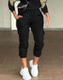 2 Piece Sequin Wings Pattern Pullover Tops Stretchy Waist Cuffed Pants Matching Outfits Tracksuits black