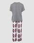 2 Pieces Outfit Tie Dye Print Short Sleeve Top and Elastic Waist Loose Fit Pants Set Casual Pajamas Set gray