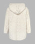 Argyle Textured Button Down Side Slit Long Sleeve Fleece Teddy Coat Hooded Jacket Warm Outwear Apricot