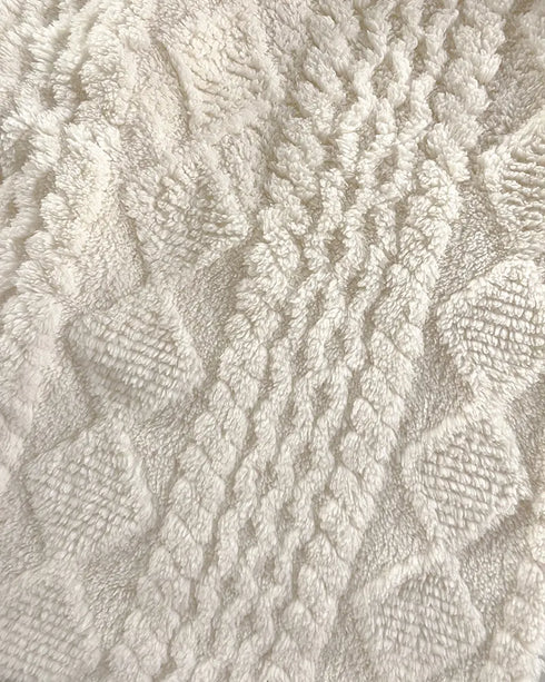 Argyle Textured Button Down Side Slit Long Sleeve Fleece Teddy Coat Hooded Jacket Warm Outwear Apricot