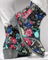 Vintage Floral Tribal Pattern Zipper Back Ankle Boots black