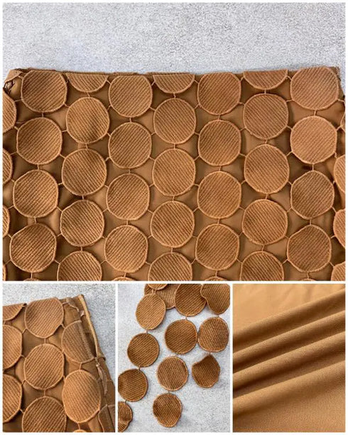 Hollow-out Boho Tassel Slim Fit Bodycon Long Skirt khaki