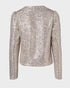 Jacquard & Argyle Pattern Open Front Jacket Casual Crop Coat champagne