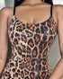 Leopard Pattern U-Neck Sequin Dress Crisscross Backless Bodycon Dress Leopard