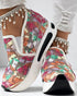 Casual Peep Toe Elastic Strap Slope Heel Sneaker Multicolor