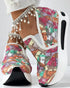 Casual Peep Toe Elastic Strap Slope Heel Sneaker Multicolor