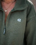 Stand Collar Zipper Design Casual Sweatshirt Army green