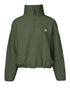 Stand Collar Zipper Design Casual Sweatshirt Army green