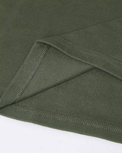 2 Pieces Outfit Long Sleeve Skew Neck Pullover Top and Drawstring Elastic Waist Slim Fit Pants Set green