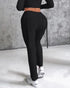 Drawstring Slit Pocket Design Sweatpants black