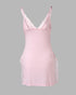 Lace Trim Adjustable straps Side Slit Bowknot Decor Modal Cami Sleep Dress pink