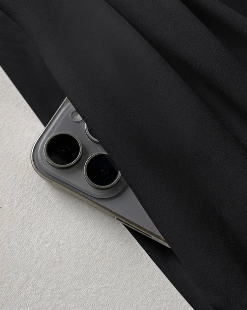 Deep V-Neck Ruched Three Quarters Sleeve Backless Overalls Casual Waist-Gathered Tied Detail Jumpsuit without Belt black