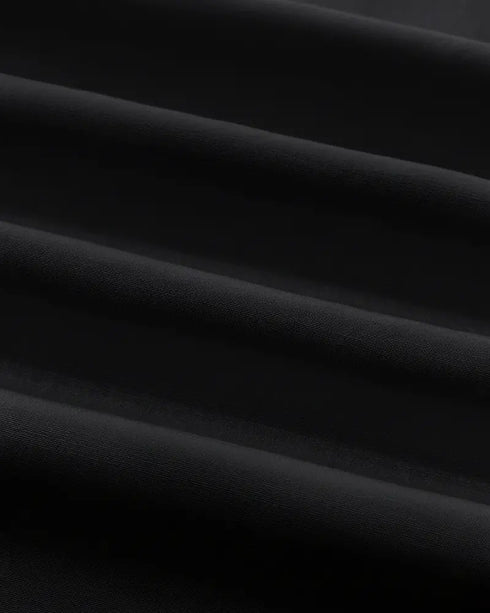 Deep V-Neck Ruched Three Quarters Sleeve Backless Overalls Casual Waist-Gathered Tied Detail Jumpsuit without Belt black