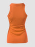 Eyelash Print Casual Tank Top orange