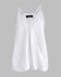 Jacquard Polka Dot Webbing Patch Criss Cross Tank Casual Loose Fit Sleeveless Top white