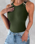 3-Pack Knit Round Neck Thick Strap Racerback Tank Tops(Without Pads) style2