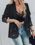 Shawl Collar Long Sleeve Button Design Blazer Casual Open Front Work Office Jackets Blazer black