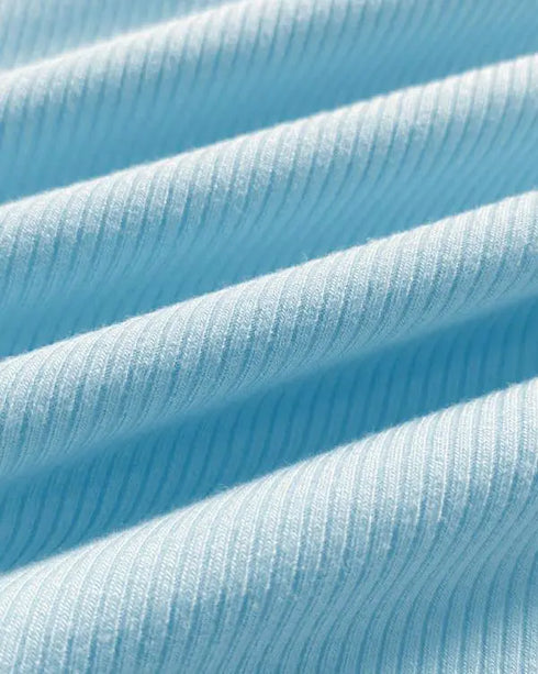 Scoop Neck Spaghetti Strap Ribbed Top Casual Sleeveless Slim Fit Tank sky blue