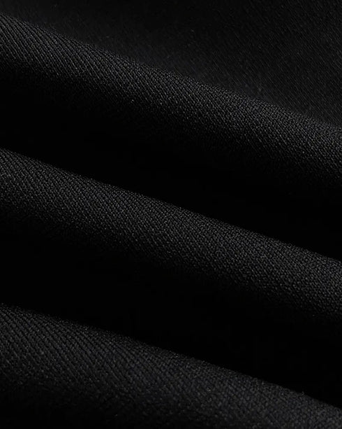 Halter Thick Strap Chic 3D Floral Dec Slim Fit Dress black