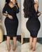Rhinestone Decor Cold Shoulder Glitter Bodycon Dress black