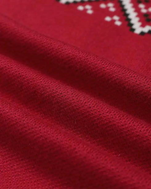 Christmas Aztec Geometric Pattern Knit Sweater red