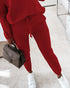2 Piece Faith Geometric Print Outfit Long Sleeve Skew Neck Pullover Tops Stretchy Waist Pants Set Tracksuit red