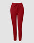 Anchor Print Striped Skew Neck Top & Pants Set red