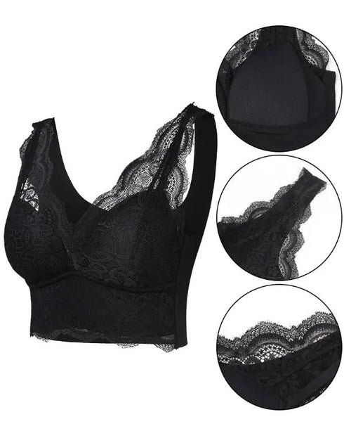 2-Pack Lace Scallop Trim Lace Bralette V-Neck Camisoles style2