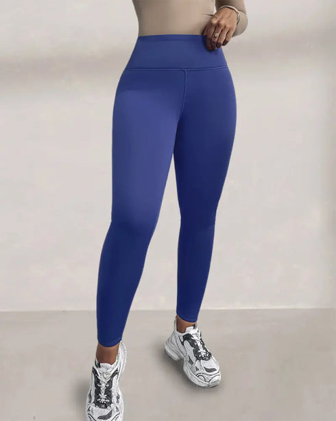ChicMe ShapeLift Fleece Lined Active Pants Thick Soft Tummy Control Termal Warm Winter Shaping Pants blue