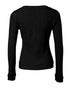 Crewneck Long Sleeve Ribbed Top Half Zipper Design Casual Pullover Tops black