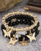 1pc Crystal Stone Beaded Butterfly Multi-Layer Bracelet black