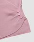 Overlap V-Neck Ruched Side Button Decor Knit Sweater Slim Fit Ribbed Pullover Top pink