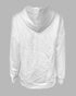 Long Sleeve Half Snap Buttons Front Drawstring Hoodie Sweatshirt Casual Kangaroo Pocket Drop Shoulder Cable Textured Top white